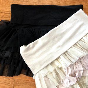 Free People Ruffle Fold Over Tulle Skirt Slip Set